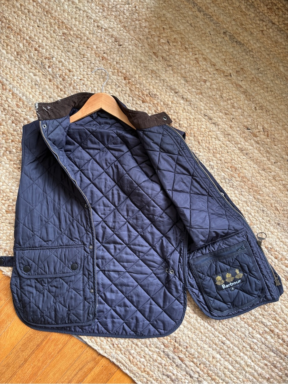 Barbour Quilted Vest Navy Blue - As-Is / Frayed Collar - Great Beater Vest (M)